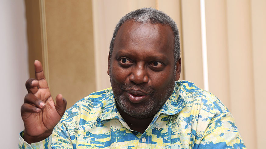 Nkusi speaks during the interview