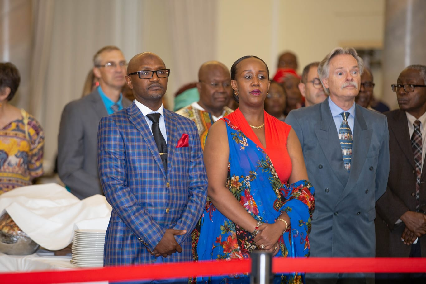 The Charge D'Affaire at the Rwandan High Commission in Canada, Shakilla Umutoni (middle) and other guests during the Liberation Day celebrations in Ottawa. 