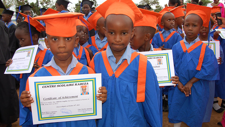 Working hard yields good results. Pupils after graduation. Photo by Dennis Agaba