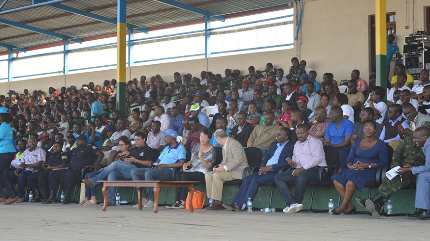 Some of the delegates that turned up to watch the world cup finals at Musanze stadium