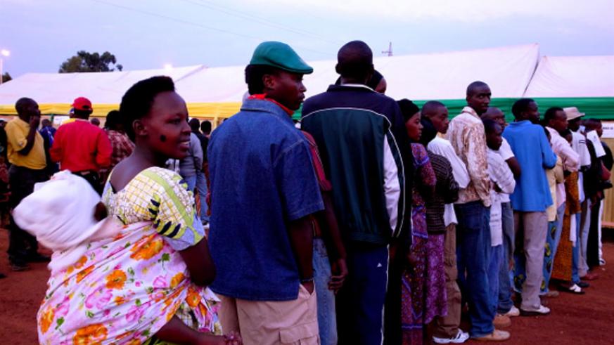 Rwandan voters in a queue at a polling station. (File)