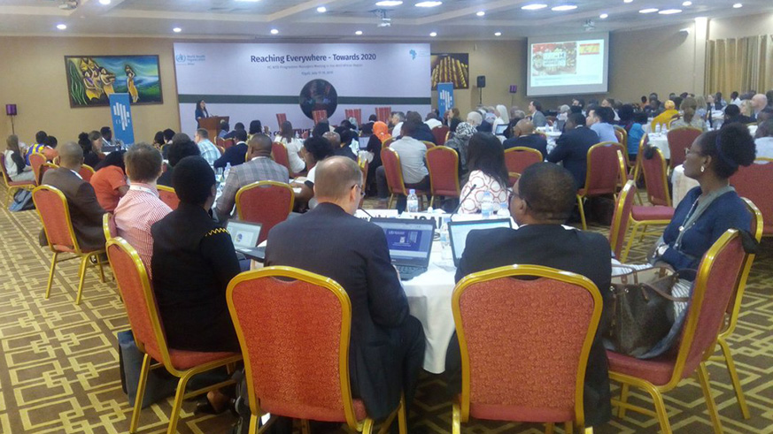 Delegates follow a presentation during the conference on elimination of Neglected Tropical Diseases. Diane Mushimiyimana