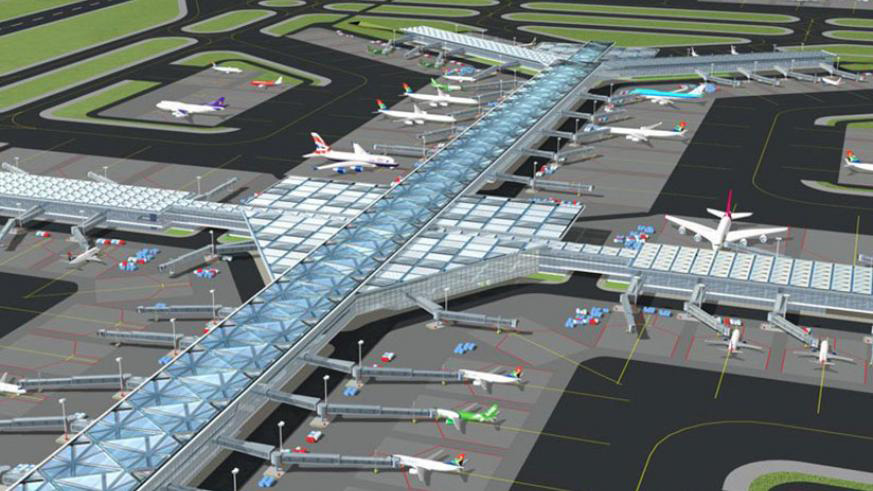 An artistic impression of Bugesera International Airport that is under construction. Africa50 initiative primarily targets infrastructure projects in transport and energy. File photo.