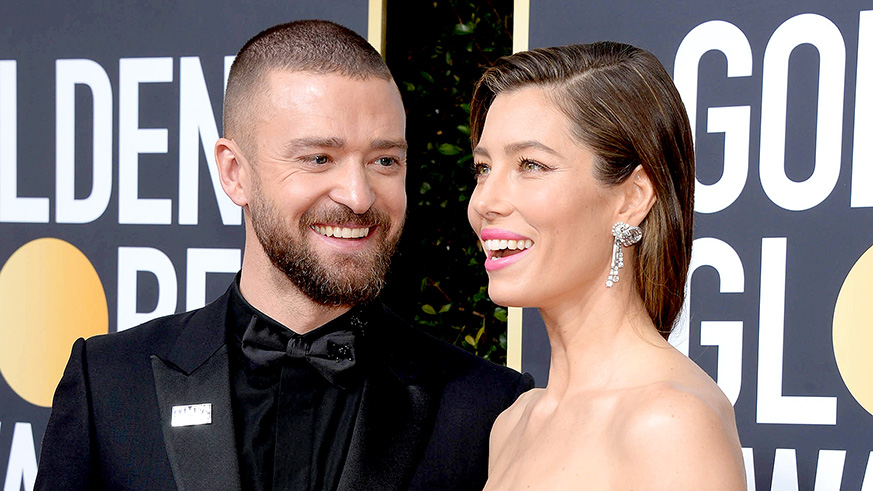 Justin Timberlake and Jessica Biel at the 75th Annual Golden Globes Awards. Net 