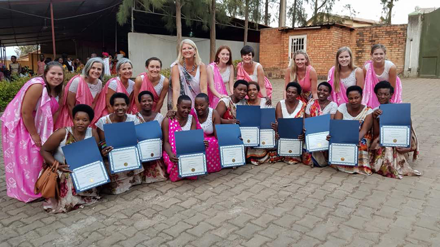 Graduands with some of the founders of the programme. Lydia Atieno.