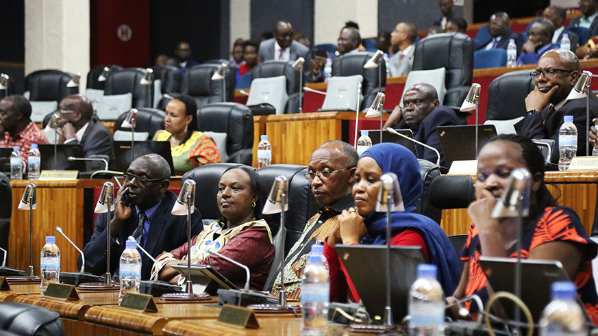 Members of Parliament during a past plenary session. The Lower House is made up of 80 MPs. Sam Ngendahimana.