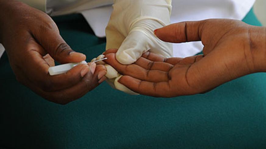 Testing for HIV. File.