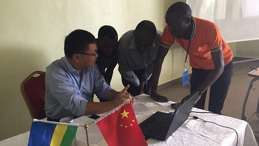 An instructor explains a procedure  during a training session.