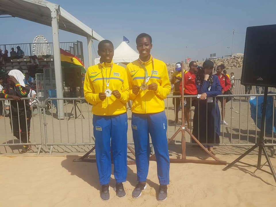 Valentine Munezero (R) and Penelope Musabyimana (L) lost to Mozambique in the final but both teams qualified to represent Africa at this year's Youth Olympic Games to be staged in October in Argentina. Courtesy