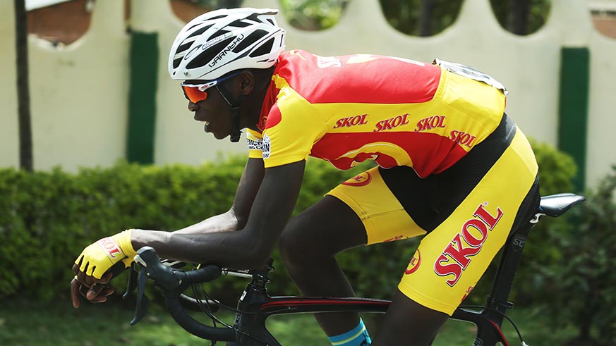 Tour du Rwanda 2015 champion Jean Bosco Nsengimana rides in a solo attack during the race to prepare for Tour du Rwanda 2018 edition last Sunday. Sam Ngendahimana.