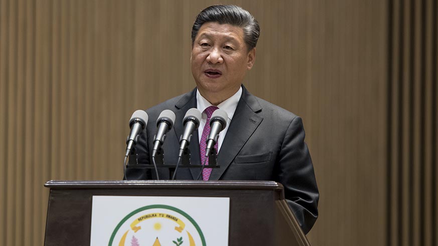 President Xi speaks during the luncheon at Kigali Convention Centre on Monday. Village Urugwiro.