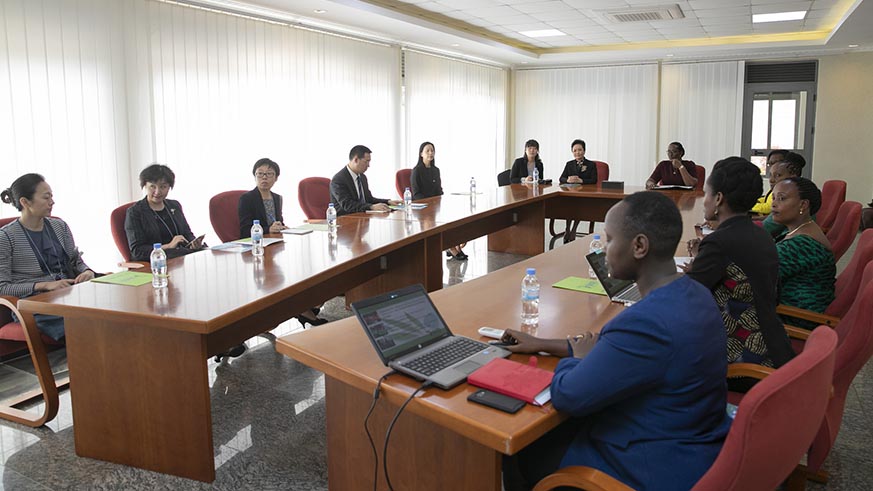 The First Ladies and other officials during a presentation on the work of Imbuto Foundation in Kigali on Monday. Courtesy.