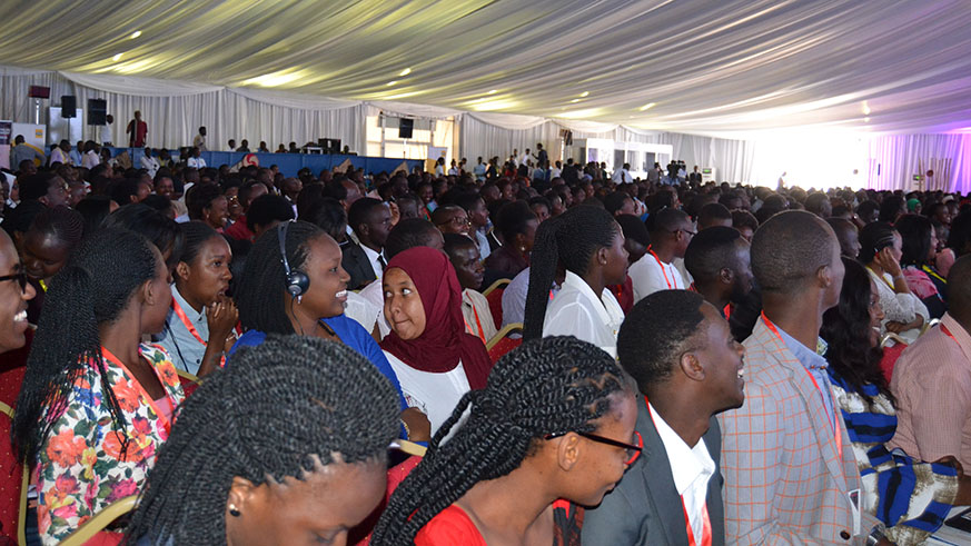 Youth disccuss their part in the development of the African continent.Frederic Byumvuhore