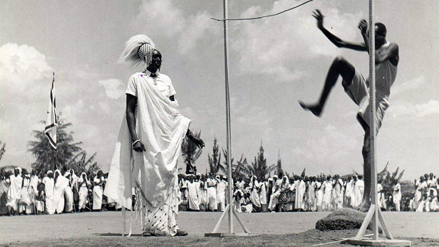 An athlete tries the high jump before the king. Courtesy photos.