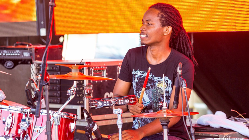 Mabano plays the drums. Courtesy.