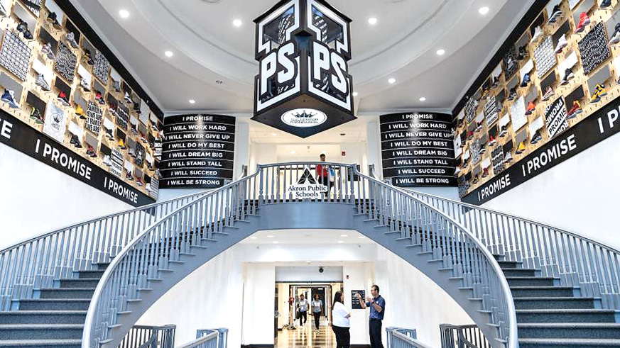 A general view of the entrance to the I Promise School launched by Lebron James yesterday. Net photo.