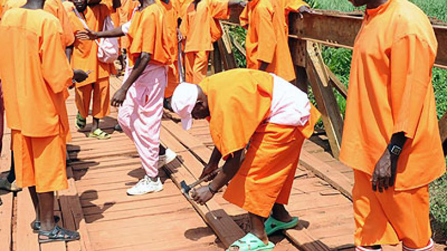 Inmates at a correctional facility in Kigali. File 