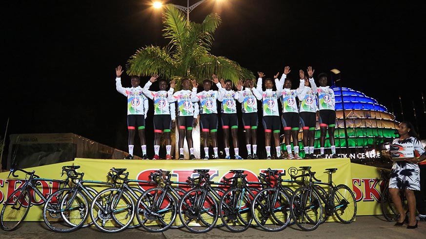 Benediction Club women team during the presentation of new bicycles from Italy  to support Women Cycling Sports in Rwanda (Sam Ngendahimana)