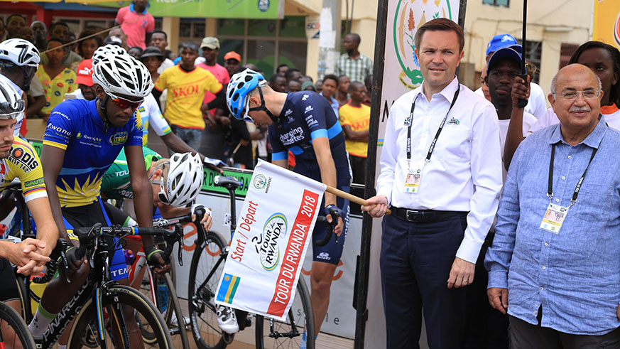 The president of the International Cycling Union (UCI), David Lappartient has graced Tour Du Rwanda opening in Rwamagana