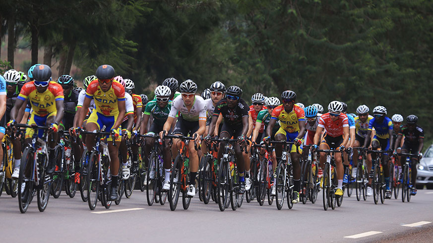 Tour du Rwanda 2018 riders in the peloton during Stage 1 in Rwamagana yesterday  (Sam Ngendahimana)