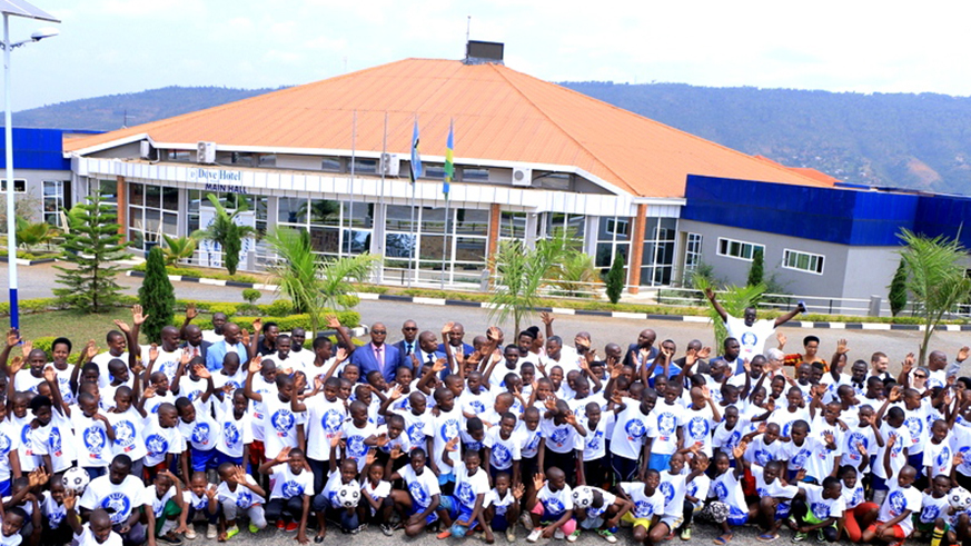Participants of the programme pose for a group photo at Dove Hotel in Gisozi yesterday. Frederic Byumvuhore.