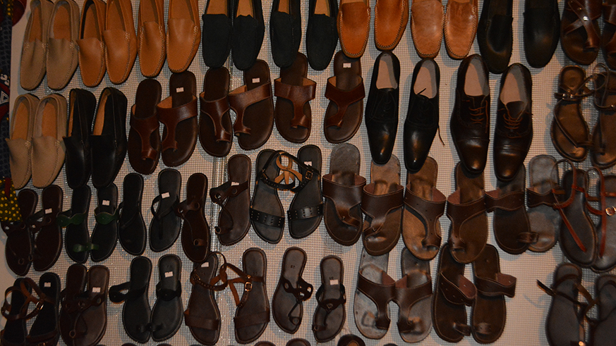 Xavera Mamamukali makes men's and women's shoes from leather.Michel Nkurunziza