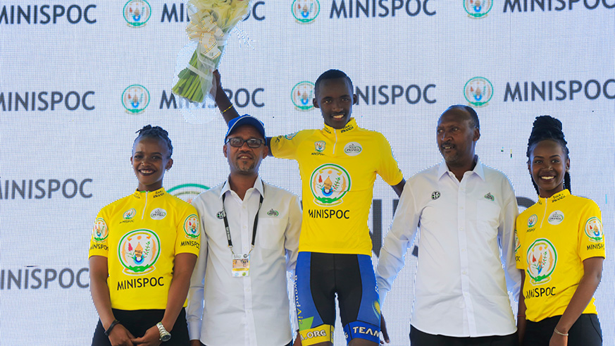 Team Rwanda captain Samuel Mugisha finishes in the 13th position but remained with Yellow Jersey. / Sam Ngendahimana