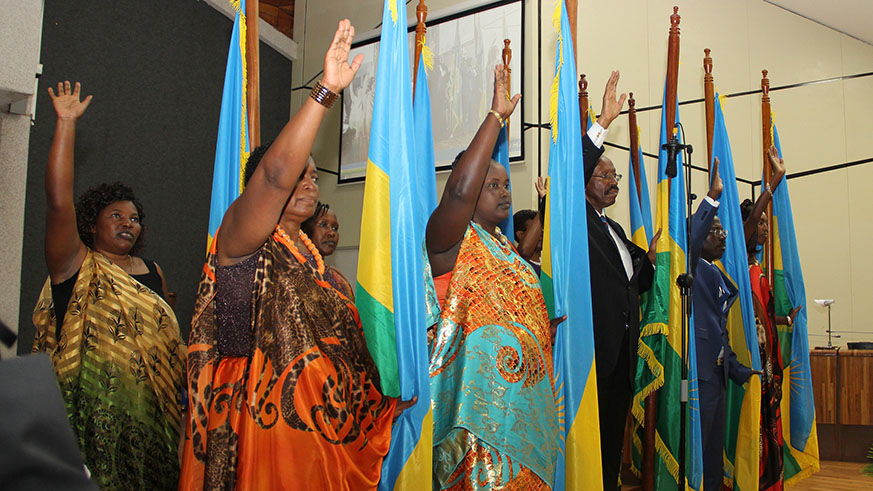Some of the members of the outgoing Chamber of Deputies take the oath of office on October 4, 2013. Half of the 80-member Lower House will not be seeking re-election this year. Courtesy.