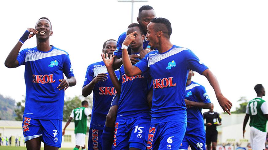 Rayon Sports players in a past match against Marines. File.