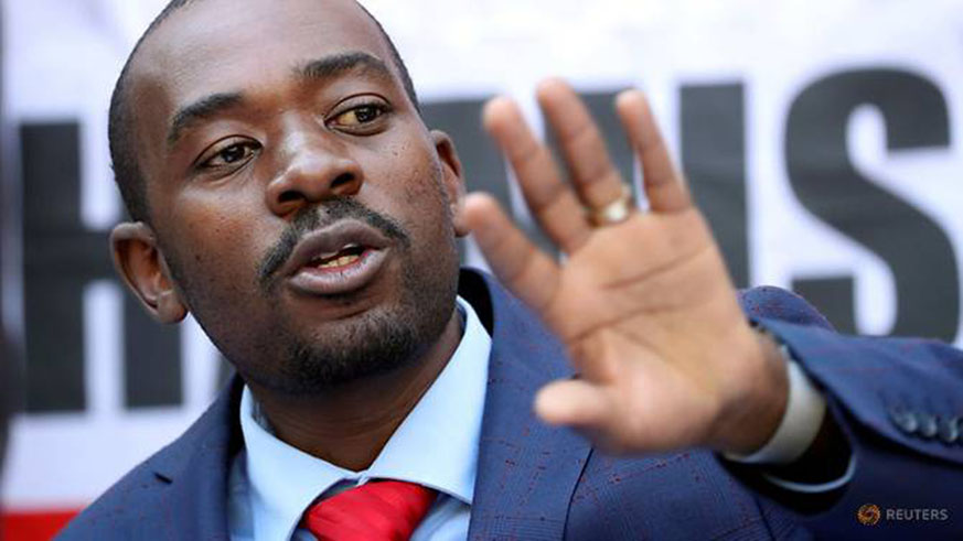 Opposition Movement for Democratic Change (MDC) leader Nelson Chamisa addresses a media conference following the announcement of election results in Harare, Zimbabwe, August 3, 2018. Net.