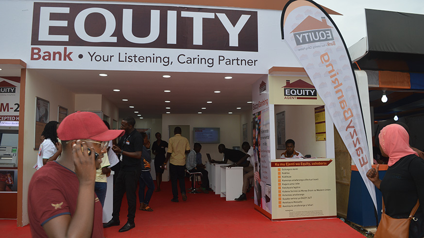 Equity Bank Expo branch stand with clients being attended to. Photos by Joseph Mudingu.