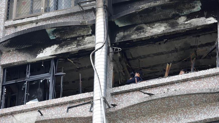 Fire broke out on the seventh floor of the building after an explosion was reportedly heard. Net photo.