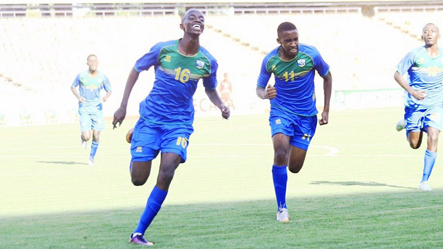 Moise Nyarugabo (#16) was on target twice as Rwanda overcame Burundi 4-3 at the 60,000-seat National Stadium in Dar es Salaam, Tanzania on Monday. Courtesy.