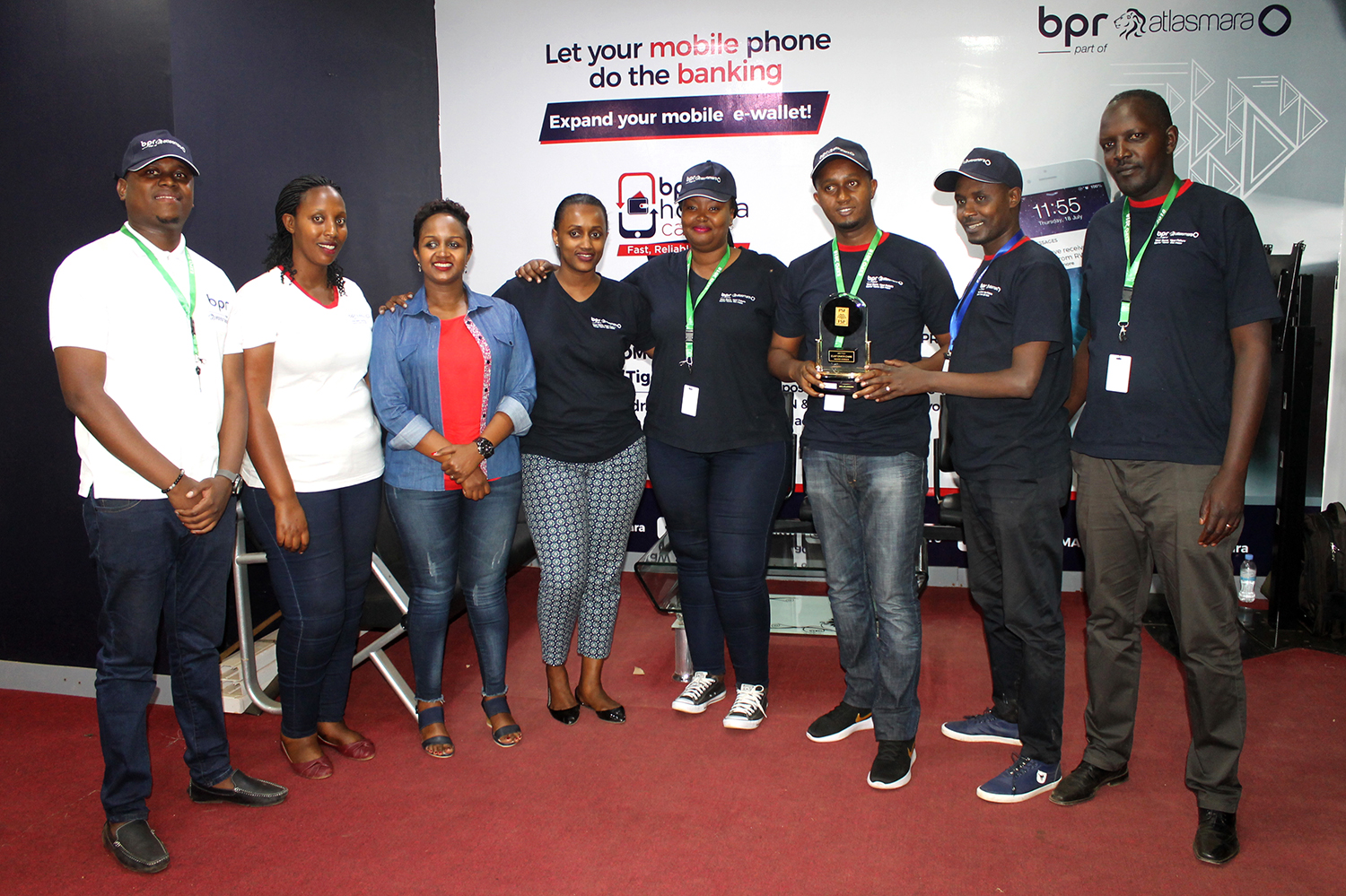 BPR employees take a group photo after the awarding ceremony yesterday. All photos by Joseph Mudingu.