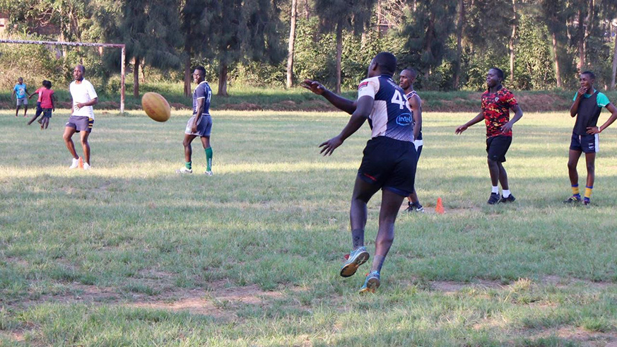 Thousand Hills Rugby players in a past training session at Don Bosco Technical School grounds in Gatenga, Kicukiro. Ilse Lasschuijt.