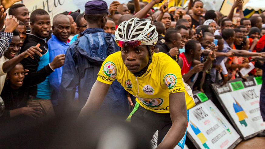 Jean Bosco Nsengimana was the sole Team Rwandau2019s rider who managed to finish Stage 1 in the time bound last Thursday. File photo. 