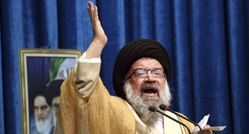 Iranian senior cleric Ahmad Khatami delivers his sermon during Friday prayer ceremony in Tehran, Iran, Friday, Jan. 5, 2018. / Sputnik