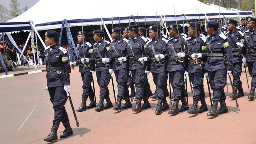 Rwanda National Police officers during a past function. Courtesy.
