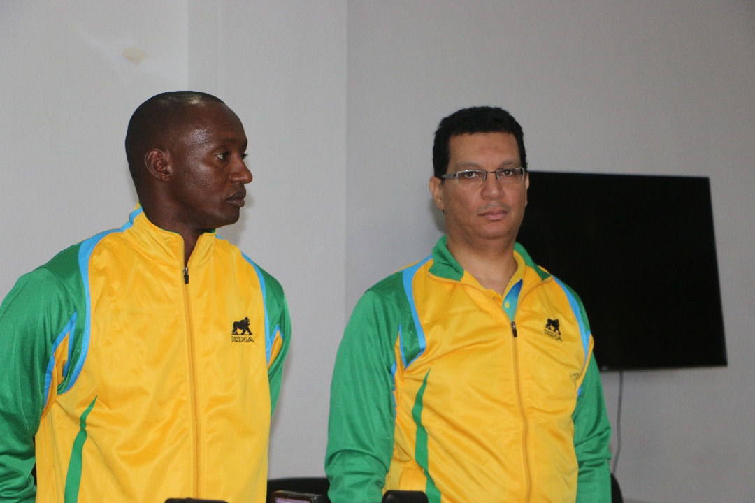 Egyptian coach Hashim Mahmoud Mohamed Hashim and one of the local assistant coaches, Petit Ndushabandi. / Courtesy