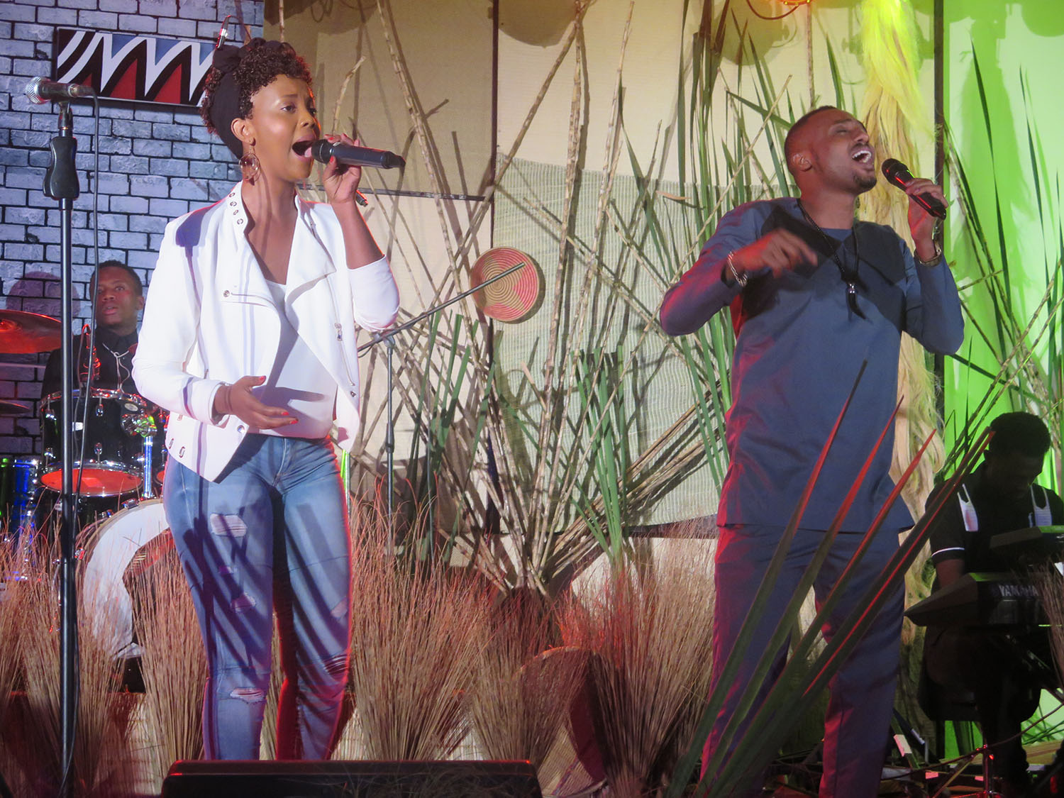 Knowless Butera [L] performs alongside Nyundo School of  Music graduate Sheja Kaneza.  All photos by Eddie Nsabimana 