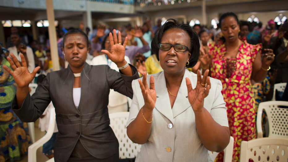 Worshippers during a church service in Kigali./ Net photo