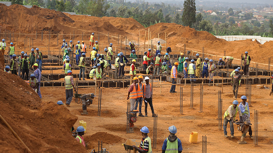 Construction works for a modern housing project comprising over 1,000 units is in Busanza, Kicukiro District.