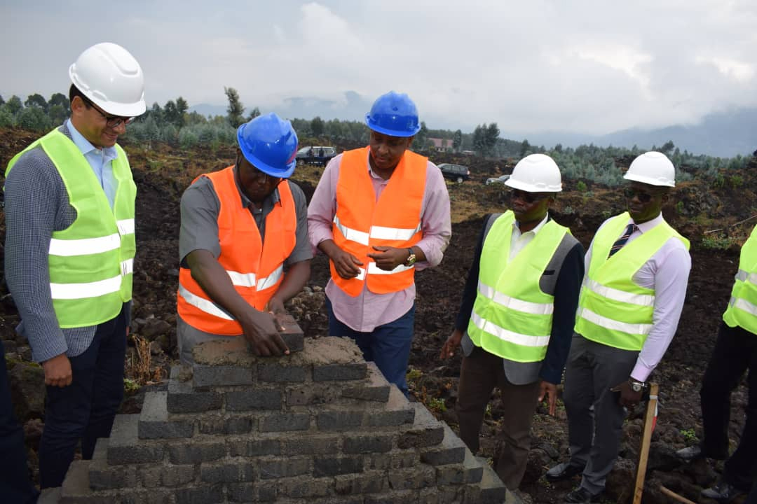 Officials at the groundbreaking ceremony of the new cement plant in Musanze Industrial Zone. Ru00e9gis Umurengezi