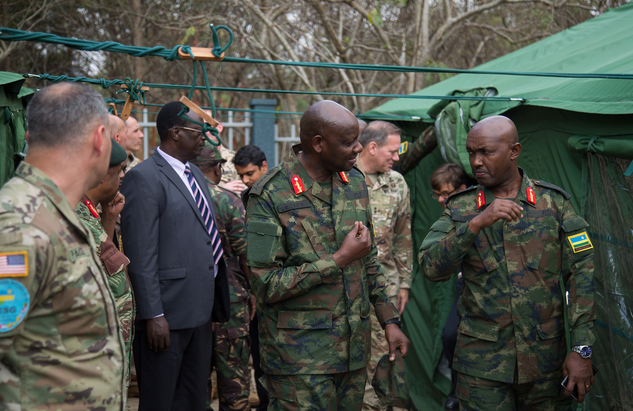 Army Chief of Staff, Lt Gen Jacques Musemakweli, speaks during the closing ceremony of the two-week Command Post Exerciseâ€˜Shared Accord 2018 at Rwanda Military Academy-Gako, Bugesera District on Tuesday. / Nadege Imbabazi