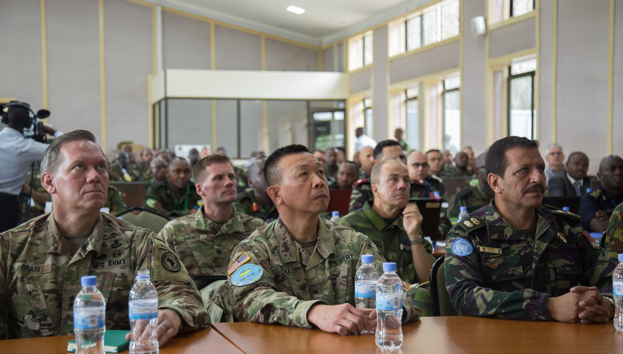 Army Chief of Staff, Lt Gen Jacques Musemakweli, speaks during the closing ceremony of the two-week Command Post Exerciseâ€˜Shared Accord 2018 at Rwanda Military Academy-Gako, Bugesera District on Tuesday. / Nadege Imbabazi