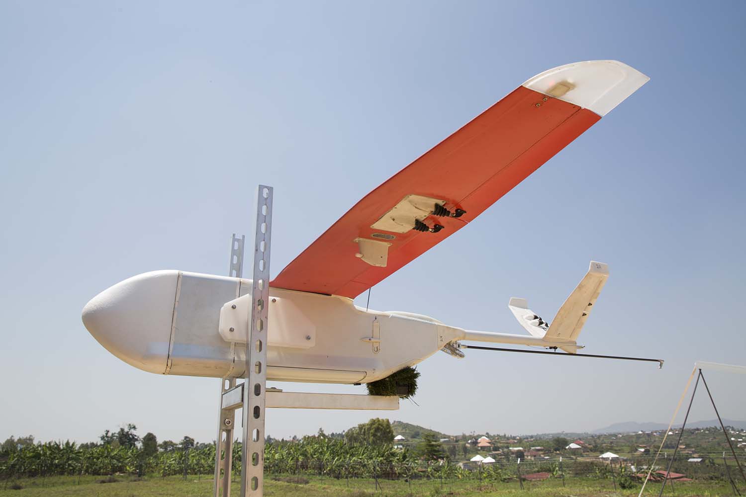 One of the Zipline drones that are used to deliver blood in remote health centres in Rwanda. File.