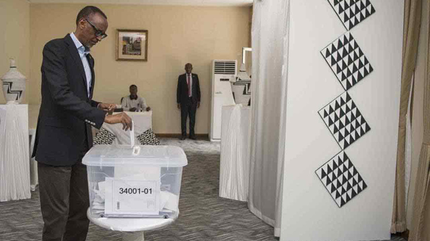 President Kagame casting his ballot for the legislative elections at the Rwandan Embassy in Beijing. The President and First Lady Jeannette Kagame are in Beijing for the Forum on China Africa Cooperation (FOCAC2018). Urugwiro Village