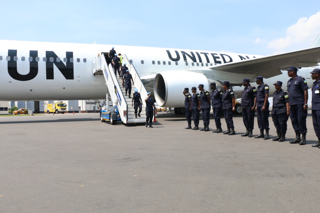 The peacekeepers were met by senior police officers on arrival from Haiti.