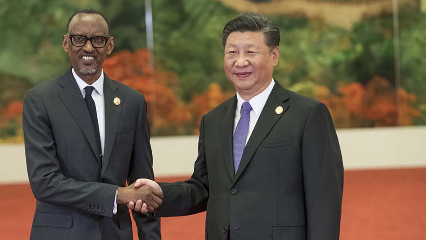 President Kagame shakes hands with Chinese President Xi Jinping at the launch of the Forum on China-Africa Cooperation (FOCAC) summit in Beijing yesterday. The President described the existing relationship between China and Africa as one based on equality, mutual respect and u201ca commitment to a shared wellbeingu201d. Village Urugwiro.
