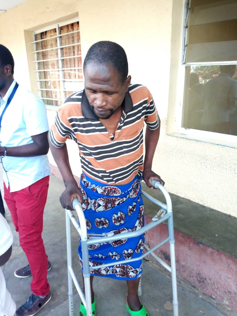 A patient after casting his vote at Gisenyi District Hospital yesterday. Marie Anne Dushimimana.